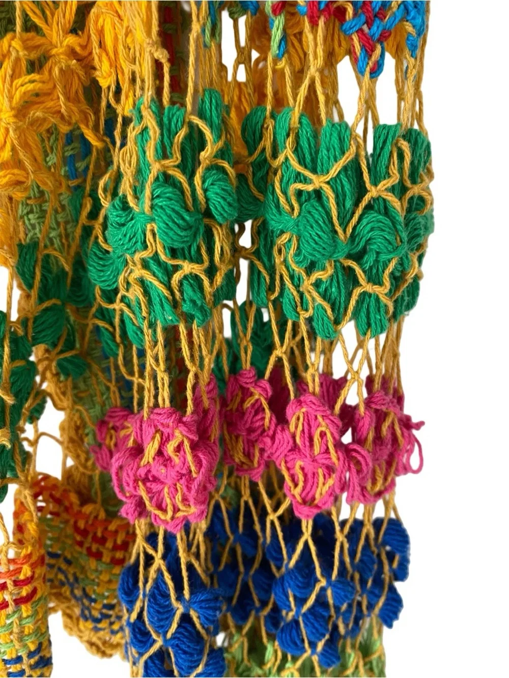 Colorful Handmade Crochet Boho Vest Multicolor Red Yellow Green Groovy one size